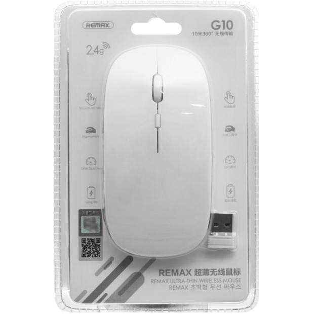 Мышь беспроводная Wireless Remax G10 (Белый)