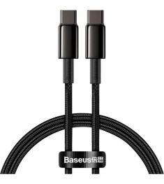 USB-кабель Baseus Tungsten Gold 100W (1m) (Type-C to Type-C) (Чёрный) CATWJ-01