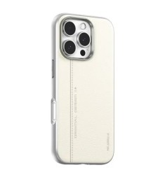 Чехол Blueo Premium Leather with MagSafe Apple iPhone 16 Plus (White)