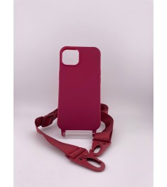 Чехол Silicone Case Shoulder Strap Apple iPhone 13 (Red)