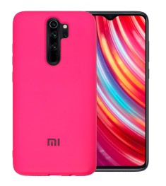 Силикон Original Round Case Logo Xiaomi Redmi Note 8 Pro (Малиновый)