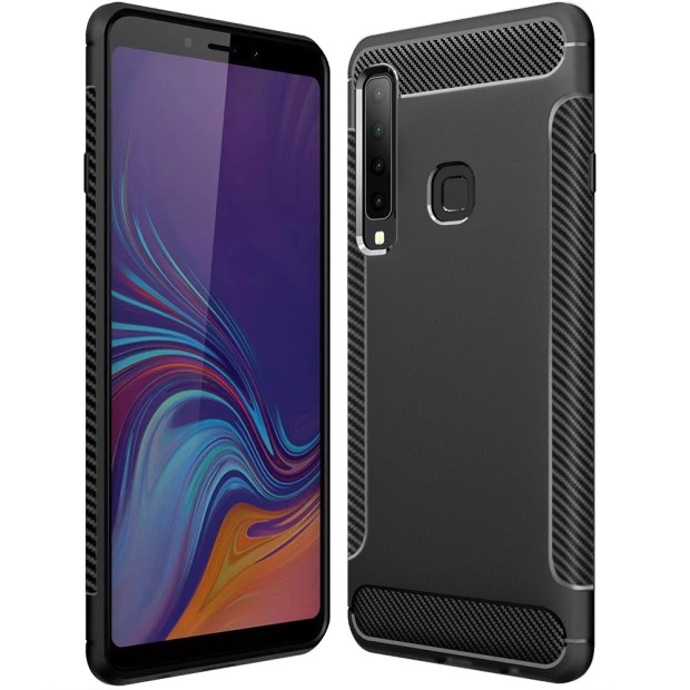 Силикон Soft Carbon Samsung Galaxy A9 (2018) A920 (Чёрный)