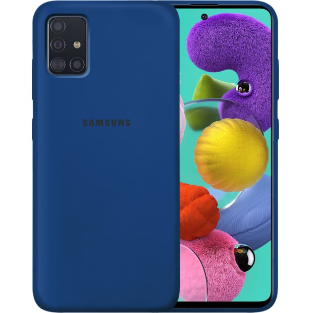 Силикон Original 360 Case Logo Samsung Galaxy A51 (2020) (Кобальт)