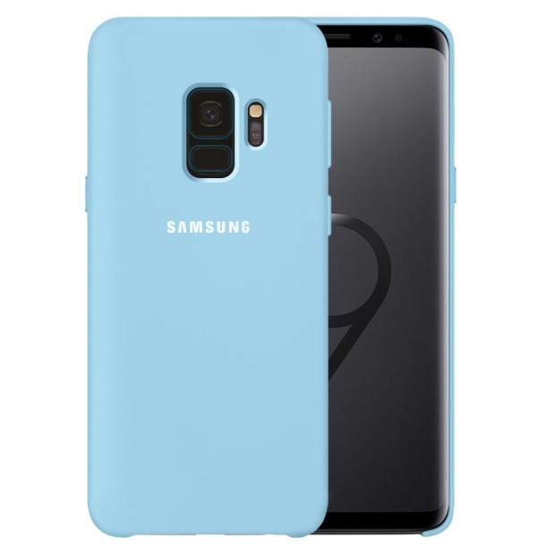 Силикон Original Case Logo Samsung Galaxy S9 (Голубой)