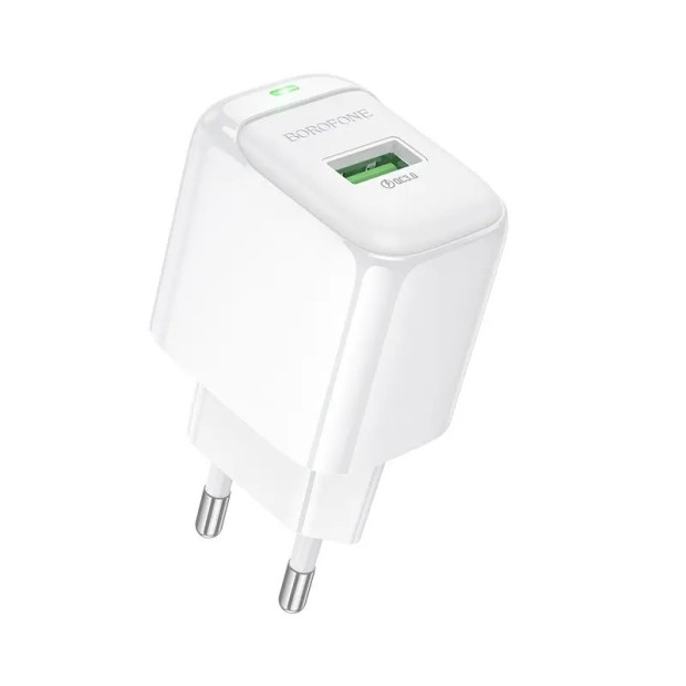 СЗУ-адаптер USB Borofone BAS42A QD 18W (1USB) (Белый)