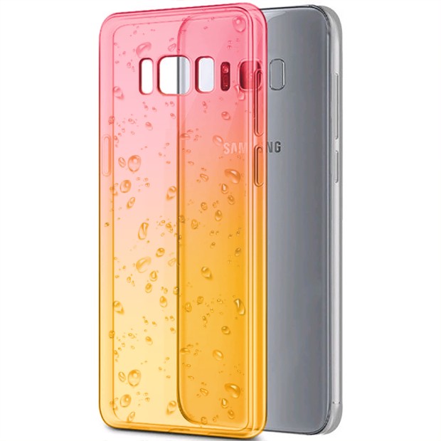 Силікон Rain Gradient Samsung Galaxy S8 (Рожево-жовтий)