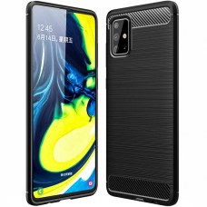 Силикон Polished Carbon Samsung Galaxy A71 (2020) (Чёрный)