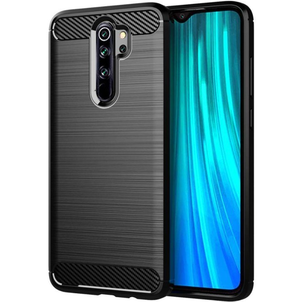 Силиконовый чехол Polished Carbon Xiaomi Redmi Note 8 Pro (Черный)