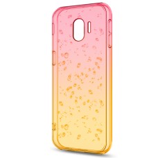 Силикон Rain Gradient Samsung Galaxy J2 (2018) J250 (Розово-желтый)