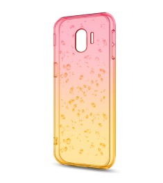 Силикон Rain Gradient Samsung Galaxy J2 (2018) J250 (Розово-желтый)