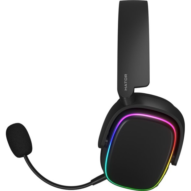 Беспроводные накладные наушники-гарнитура Hator Phoenix RGB Tri-mode (Black) (HTA-870)