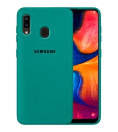Силикон Original 360 Case Logo Samsung Galaxy A20 / A30 (2019) (Тёмно-зелёный)
