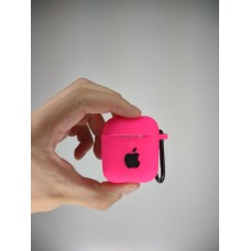 Футляр для наушников Slim Case Logo Apple AirPods 1 / 2 (Hot Pink)