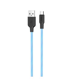 USB-кабель Hoco Silicone X21 Plus Fluorescent 1m (MicroUSB) (Синий)