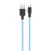 USB-кабель Hoco Silicone X21 Plus Fluorescent 1m (MicroUSB) (Синий)