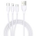 USB-кабель Joyroom S-M355 3 в 1 (Lightning / MicroUSB / Type-C) (Белый)