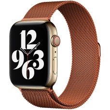 Ремешок Milanese Loop Apple Watch 42 / 44 mm (Dark Orange)