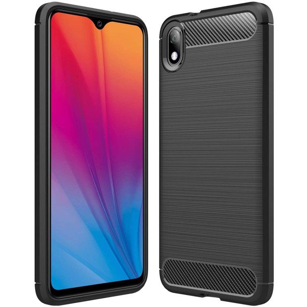 Силиконовый чехол Polished Carbon Vivo Y91c (Чёрный)