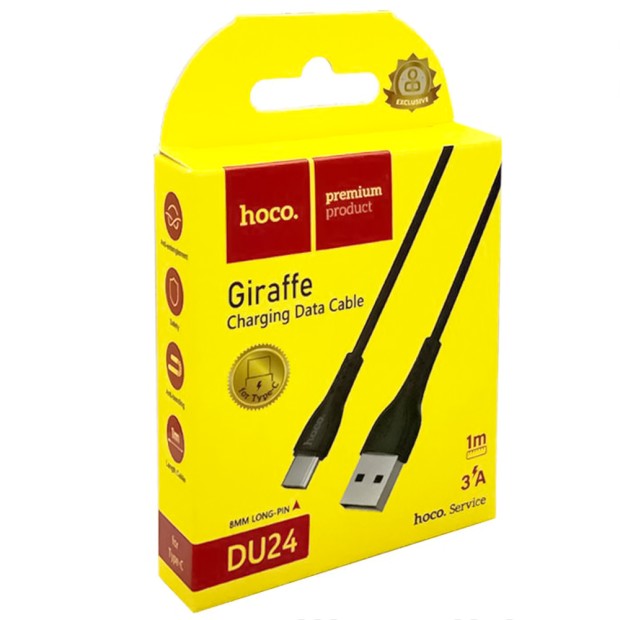 USB-кабель Hoco DU24 Giraffe 8mm (Type-C) (Чёрный)