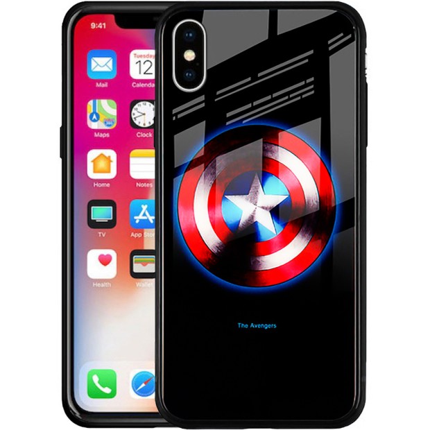 Накладка Luminous Glass Case Apple iPhone X / XS (Captain America)