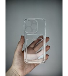 Силикон WS Card Case Apple iPhone 14 Pro (Прозрачный)