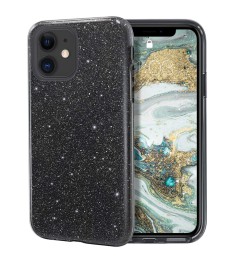 Силиконовый чехол Glitter Apple iPhone 11 (Чёрный)