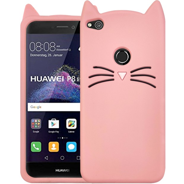 Силикон Kitty Case Huawei P8 Lite (2017) (Розовый)
