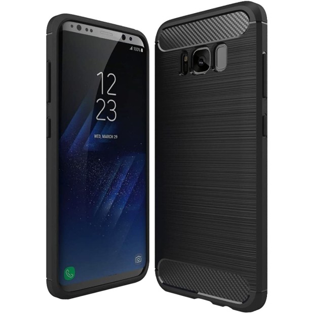 Чехол Силикон Polished Carbon для Samsung Galaxy S8 Plus (Чёрный)