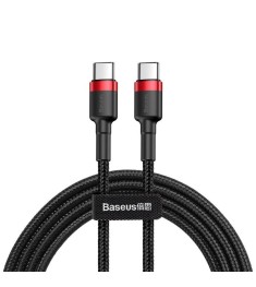 USB-кабель Baseus Cafule PD 2.0 60W (2m) (Type-C to Type-C) (Красный/Чёрный) CAT..