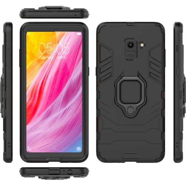 Бронь-чехол Ring Armor Case Samsung Galaxy A8 Plus (2018) A730 (Чёрный)