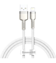 USB-кабель Baseus Cafule Metal Data 2.4A (2m) (Lightning) (Белый) CALJK-B02