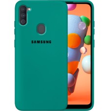 Силикон Original 360 Case Logo Samsung Galaxy M11 / A11 (2020) (Тёмно-зелёный)
