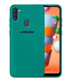Силикон Original 360 Case Logo Samsung Galaxy M11 / A11 (2020) (Тёмно-зелёный)