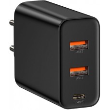 СЗУ-адаптер Baseus PPS Three Output Quick Charger 5A Type-C + 2USB 60W (Чёрный)