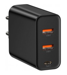 СЗУ-адаптер Baseus PPS Three Output Quick Charger 5A Type-C + 2USB 60W (Чёрный)