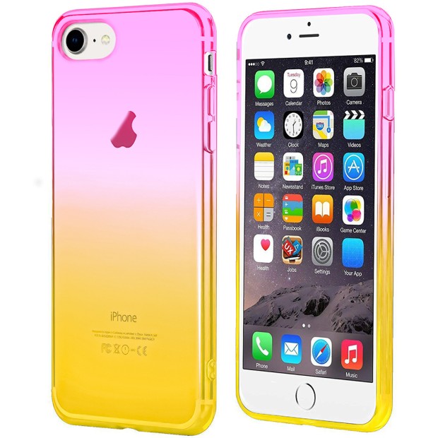 Силикон WS Gradient Apple iPhone 7 / 8 / SE (2020) (Pink & yellow)