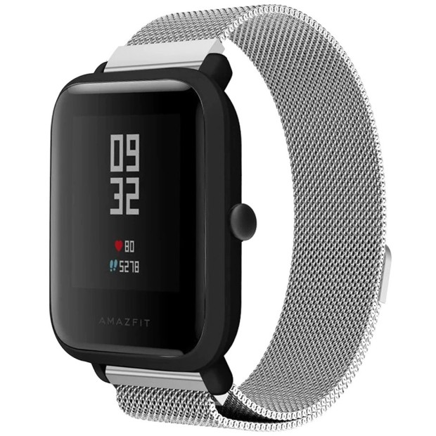 Ремешок Milanese Loop Xiaomi Amazfit Bip 22мм (Серебряный)