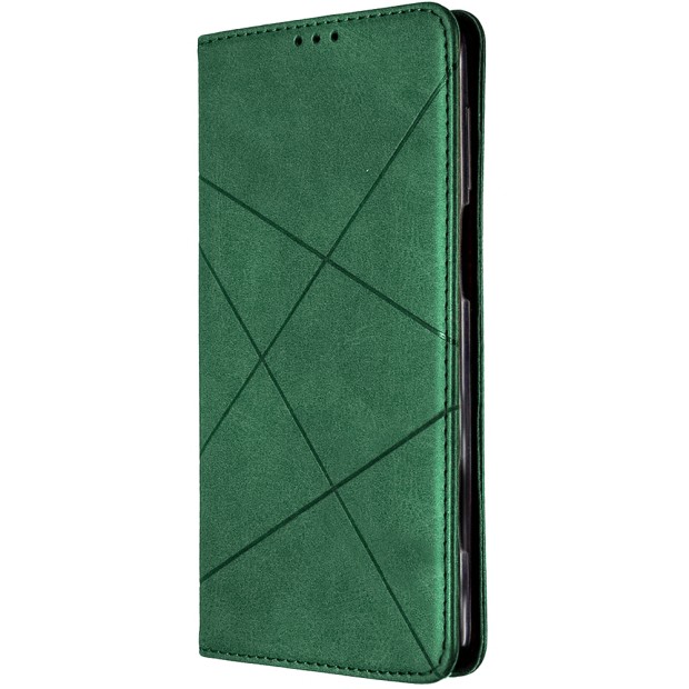 Чехол-книжка Leather Book Xiaomi Poco M3 / Redmi 9T (Тёмно-зелёный)