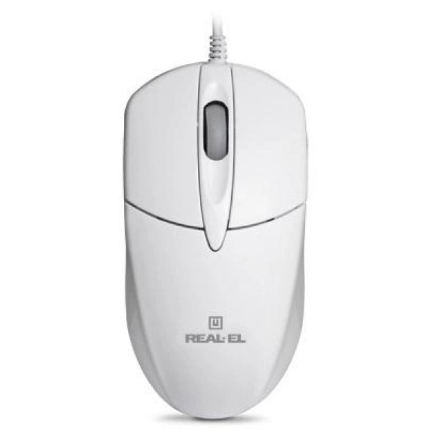 Мышь проводная Real-El RM-211 (Белый)