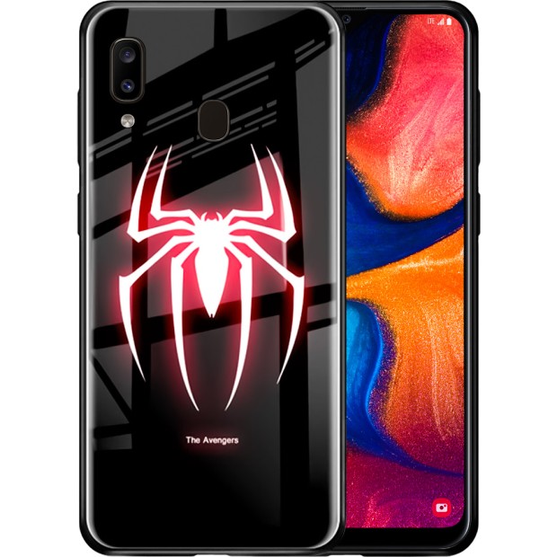 Накладка Luminous Glass Case Samsung A20 / A30 (2019) (Spiderman)