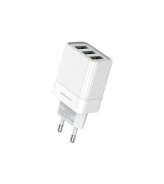 СЗУ-адаптер USB Borofone BA40A QC3.0 3USB (Белый)