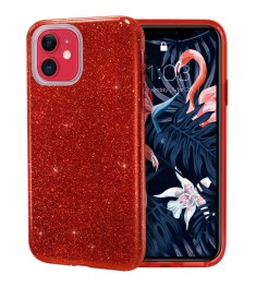 Силиконовый чехол Glitter Apple iPhone 11 (Красный)