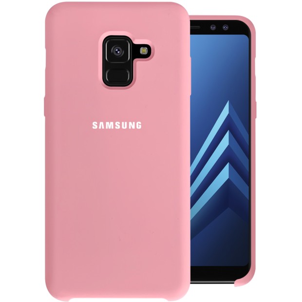 Силикон Original Case HQ Samsung Galaxy A8 (2018) A530 (Светло-розовый)