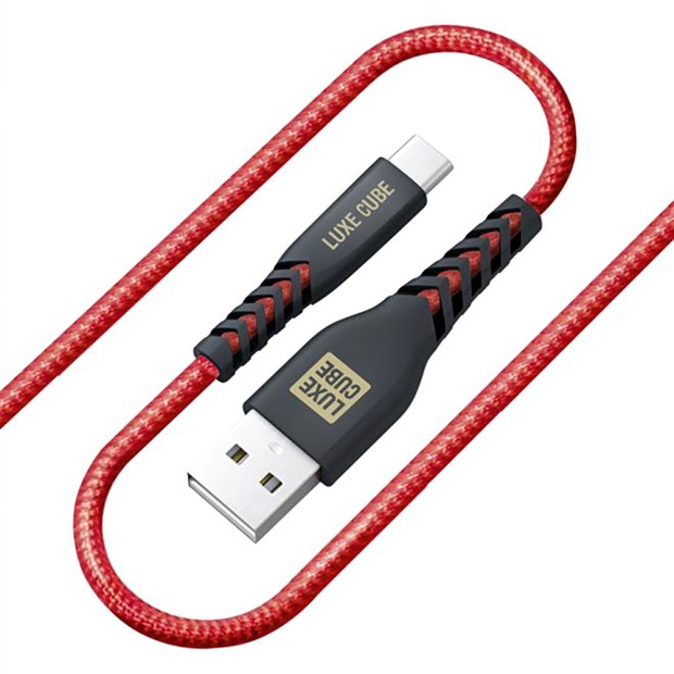 USB-кабель LuxeCube Kevlar Premium (MicroUSB) (Красный)