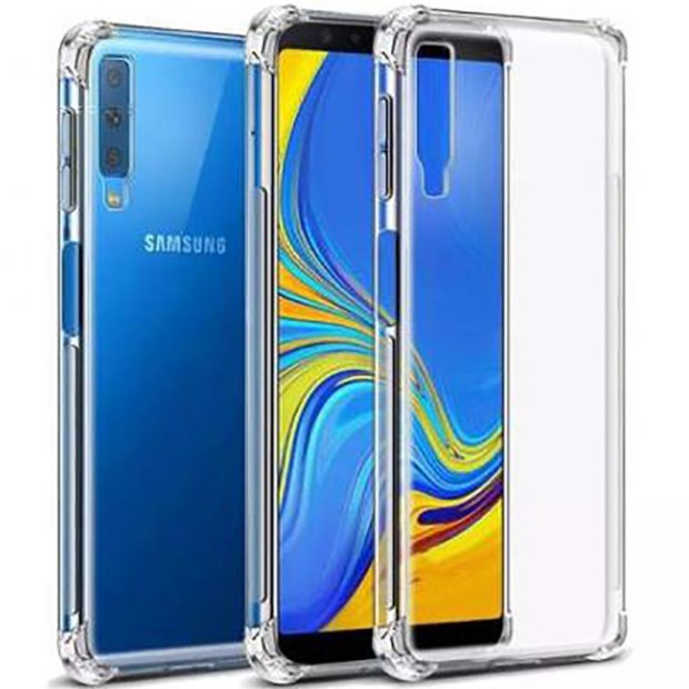 Силиконовый чехол 6D Samsung Galaxy A7 (2018) A750 (Прозрачный)