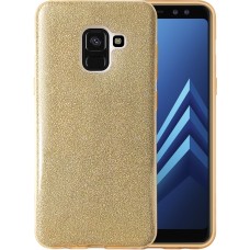 Силиконовый чехол Glitter Samsung Galaxy A8 (2018) A530 (Золотой)