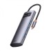 Переходник USB HUB Baseus Baseus Metal Gleam Series 4in1 (Type-C) (USB3.0+1RJ45) (Серый)