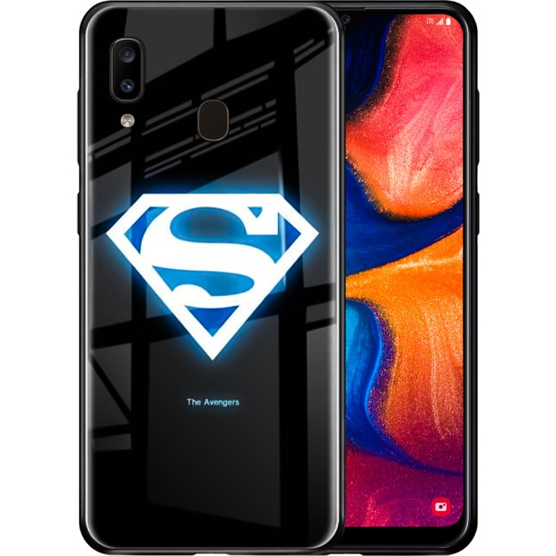 Накладка Luminous Glass Case Samsung A20 / A30 (2019) (Superman)