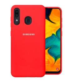 Силикон Original Round Case Logo Samsung Galaxy A30 (2019) (Красный)