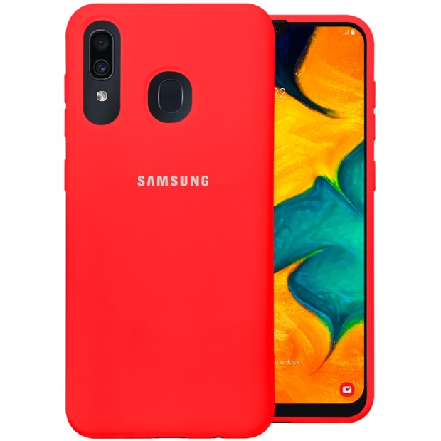 Силикон Original Round Case Logo Samsung Galaxy A30 (2019) (Красный)